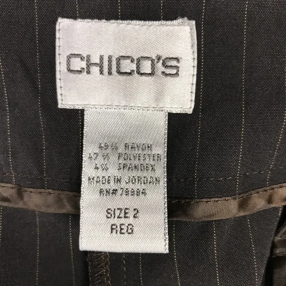 Chico's Office capri brown pinstripe size 2 (12) - Picture 3 of 7